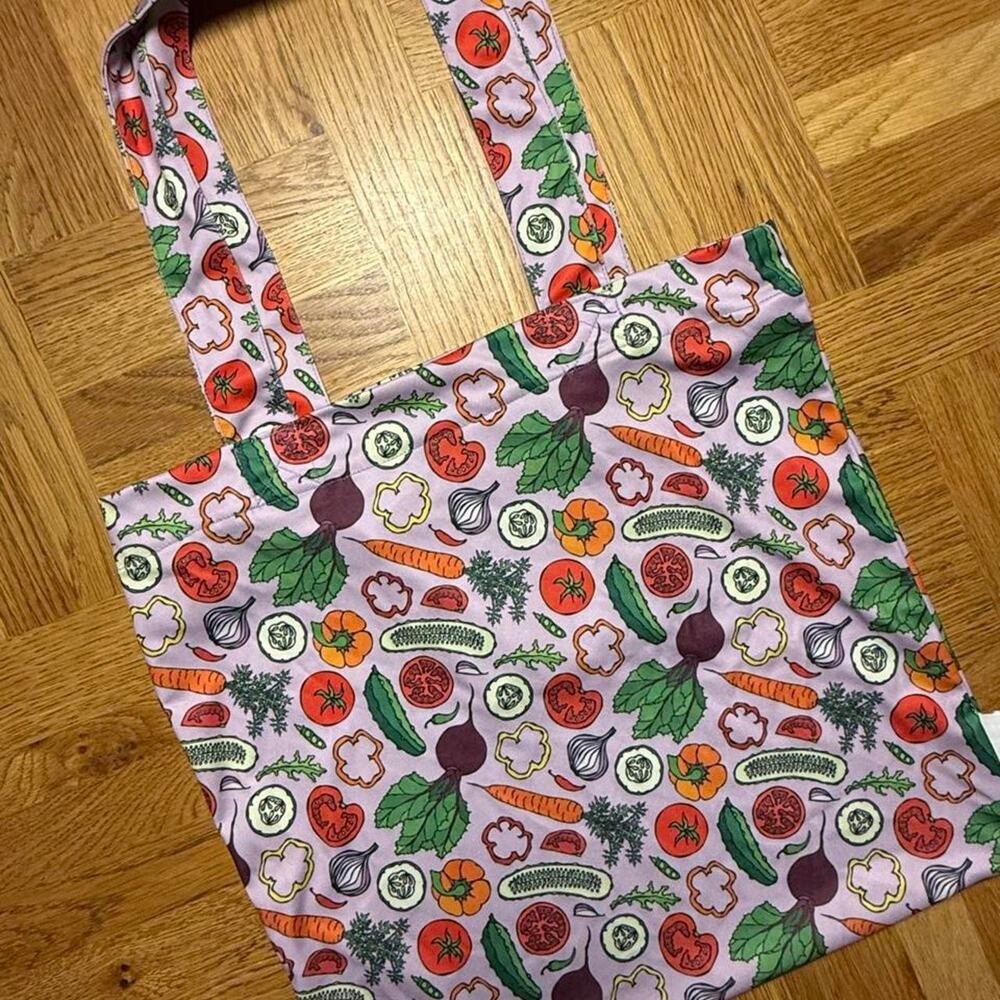 Smart Bottoms Vegetable Print Reusable Tote Bag